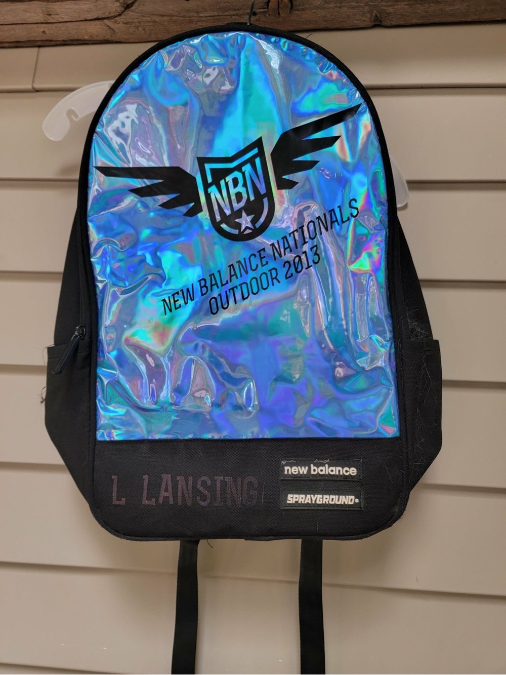 New Balance Nationals Outdoor 2013 Iridescent Blue and Black Backpack